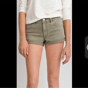 American Eagle Super Super Stretch Hi Rise Green Shorts